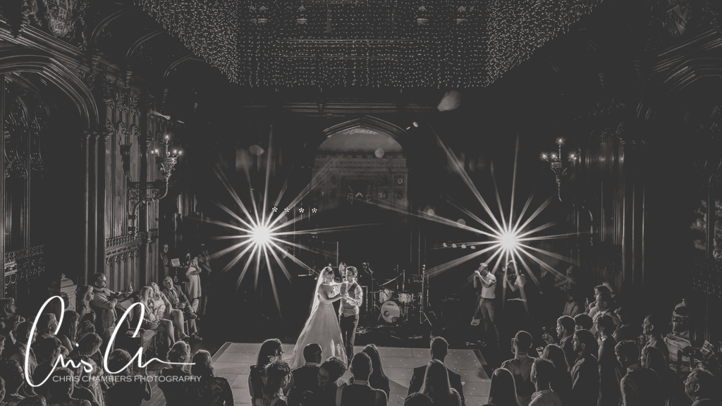 First dance at Allerton Castle North Yorkshire. Beauty and the Beast wedding photography