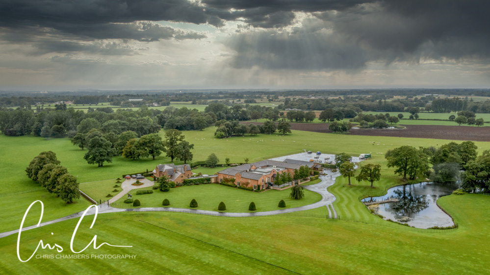 Merrydale Manor drone photograph of the wedding venue