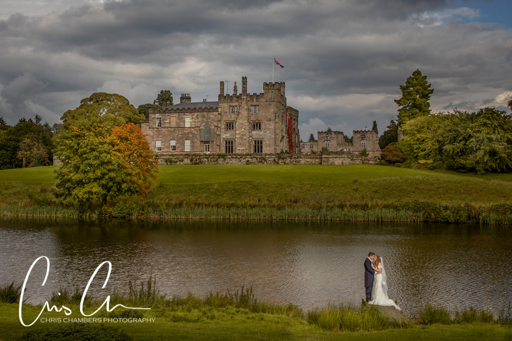 Wedding photograph taken at Ripley Castle North Yorkshire. Wedding photography Chris Chambers