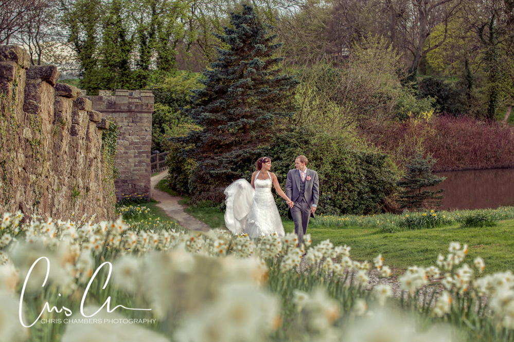 Wedding photograph taken at Ripley Castle North Yorkshire. Wedding photography Chris Chambers