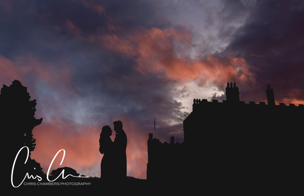 Wedding photograph taken at Ripley Castle North Yorkshire. Wedding photography Chris Chambers