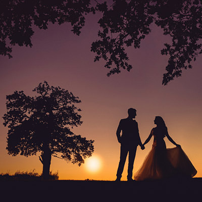 Yorkshire Wedding Photographer Chris Chambers. Bride and groom silhouette