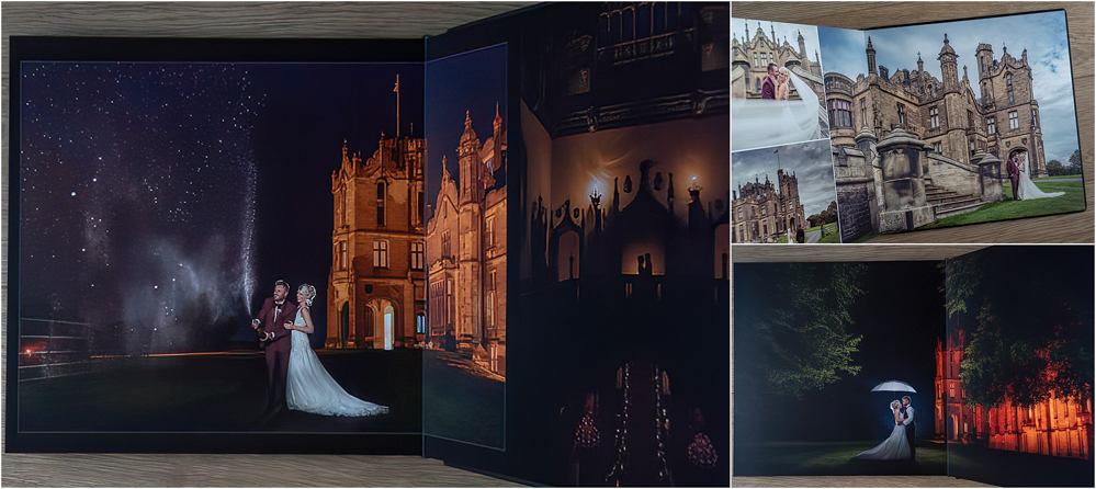Allerton Castle wedding photographs. Graphistudio storybook wedding album from Italy.