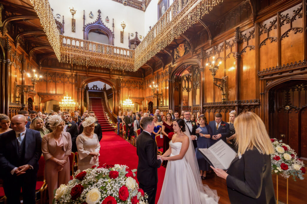 Elegant wedding ceremony at Allerton Castle
