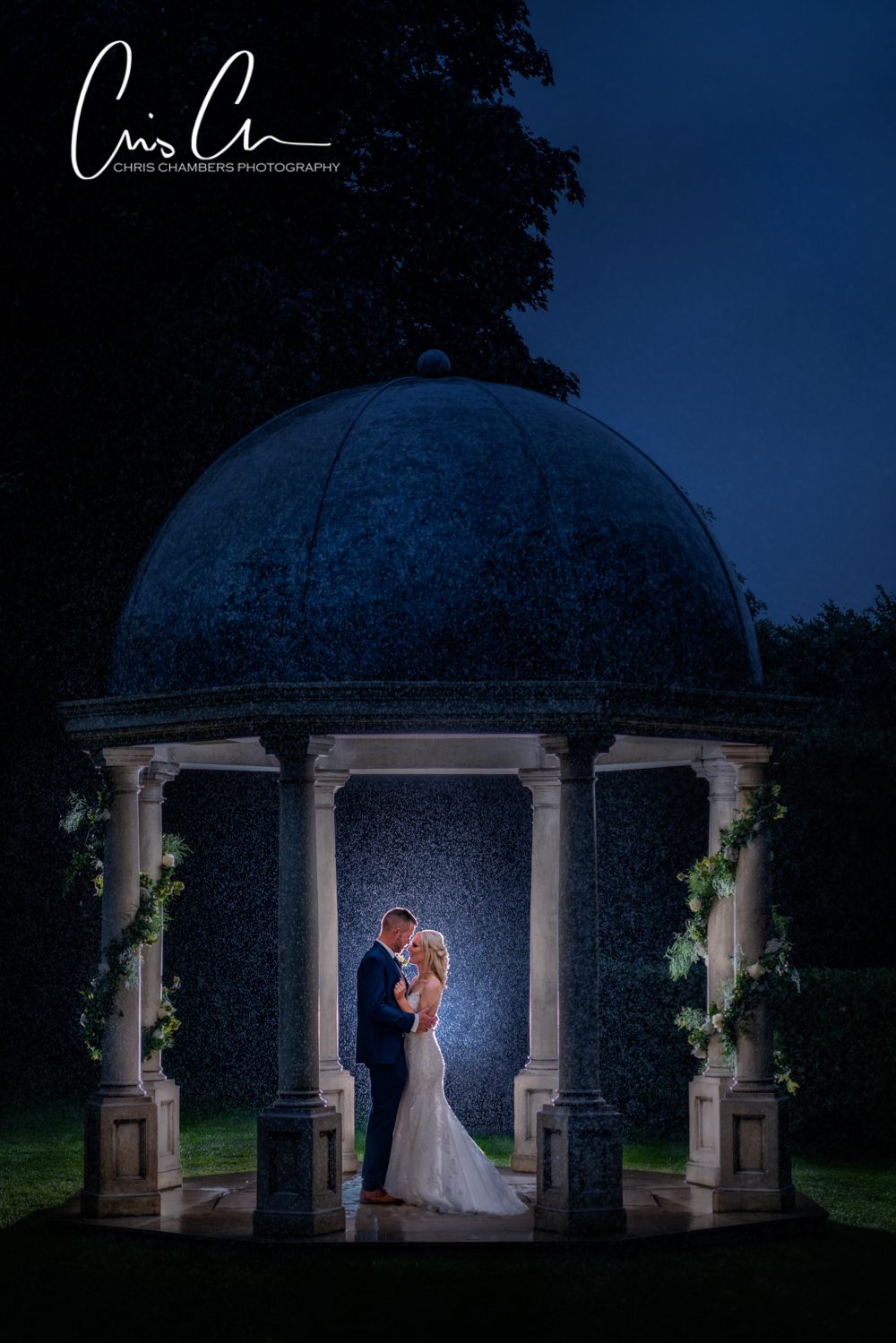 Wentbridge House Yorkshire wedding venue. Bride and groom photographed by Chris Chambers. Award winning west Yorkshire photographer