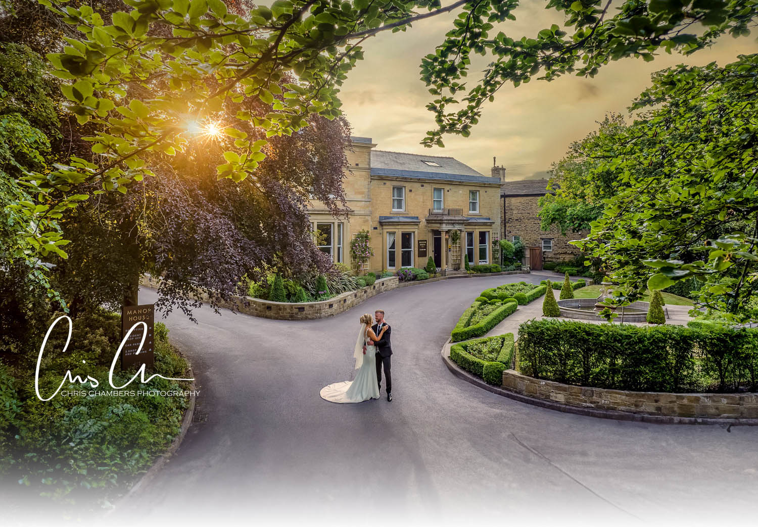 Manor House Lindley wedding photography with a drone