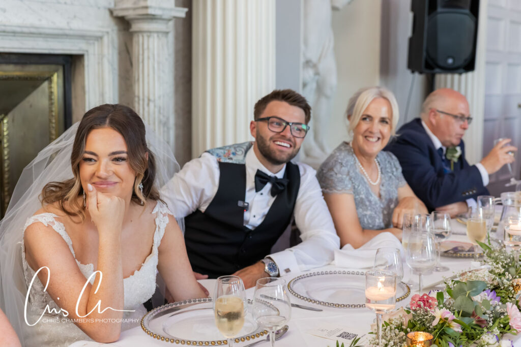 wedding breakfast and singing waiters at Hazlewood Castle
