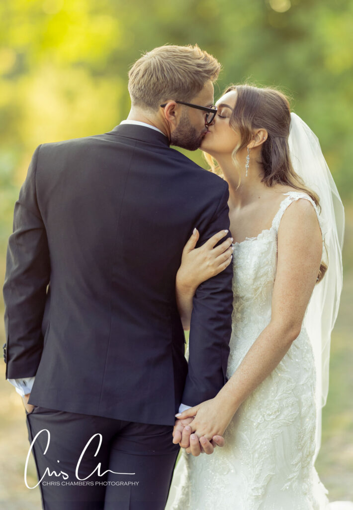Bride and groom at hazlewood Castle on their wedding day