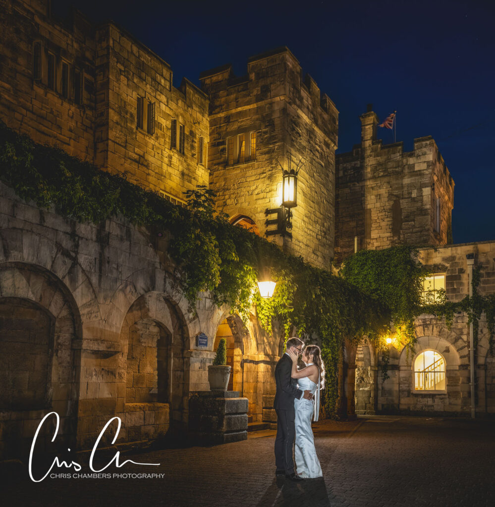 twilight photos at Hazlewood Castle weddings