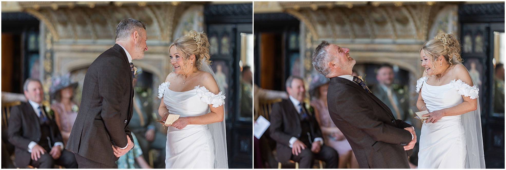 wedding vows during a wedding ceremony at Carlton Towers